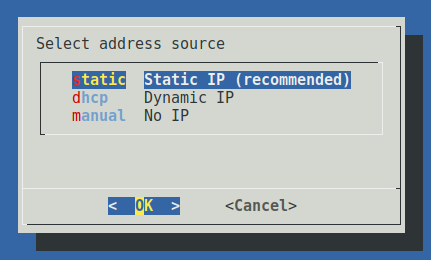 Interface address source
