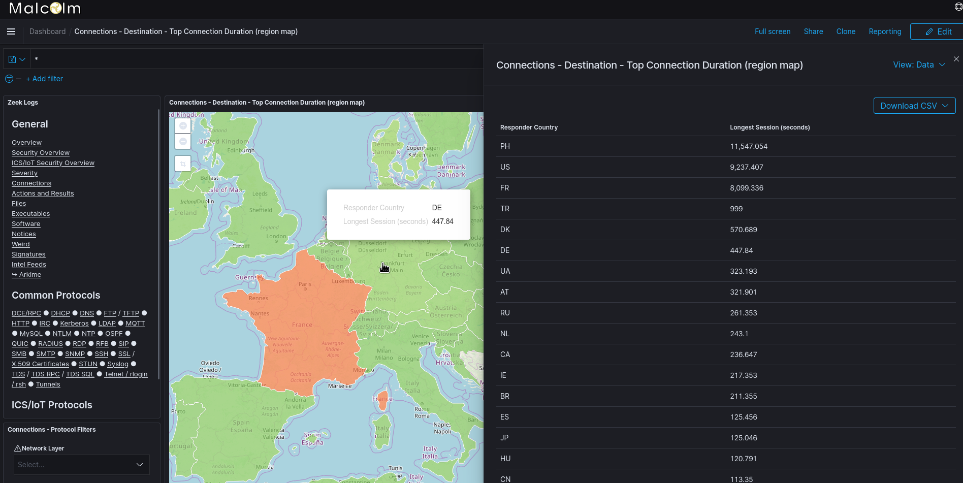 OpenSearch Dashboards includes both coordinate and region map types
