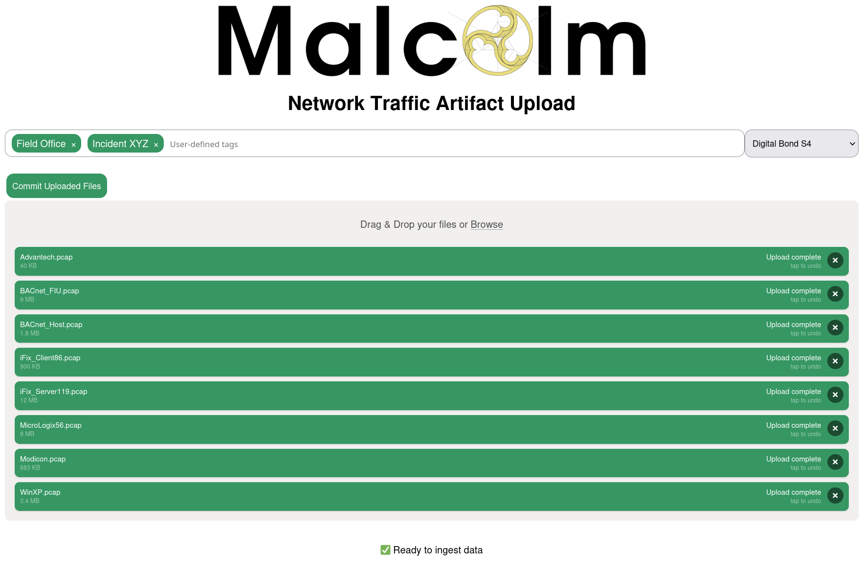 Network traffic artifact upload